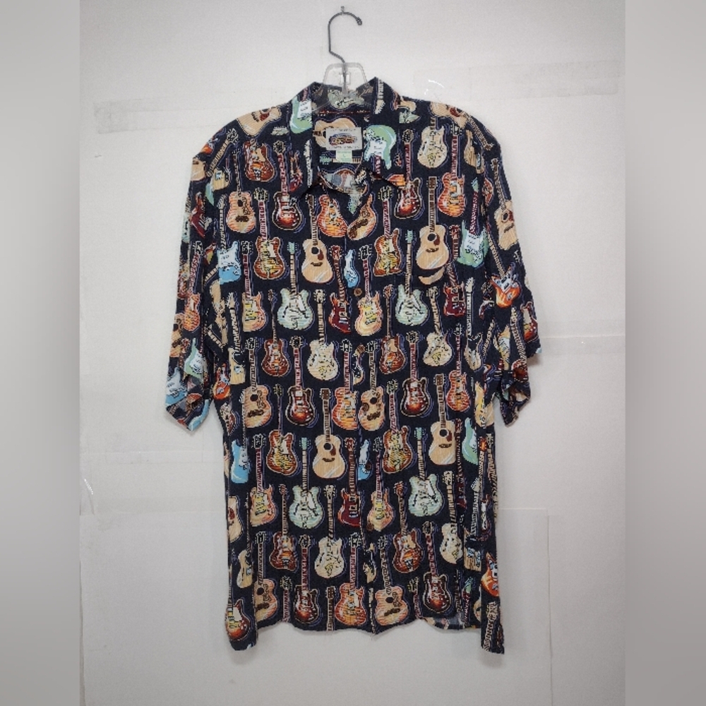 Reyn Spooner Multicolor Guitar Print Men's Shirt Size ( L )